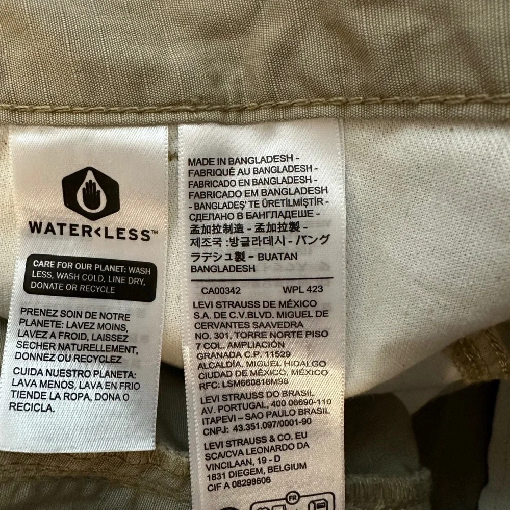 Levi Strauss Cargo Shorts Mens 30 Tan Ripstop 10